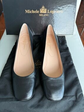 Michele Lopriore Black Leather Women's Pumps